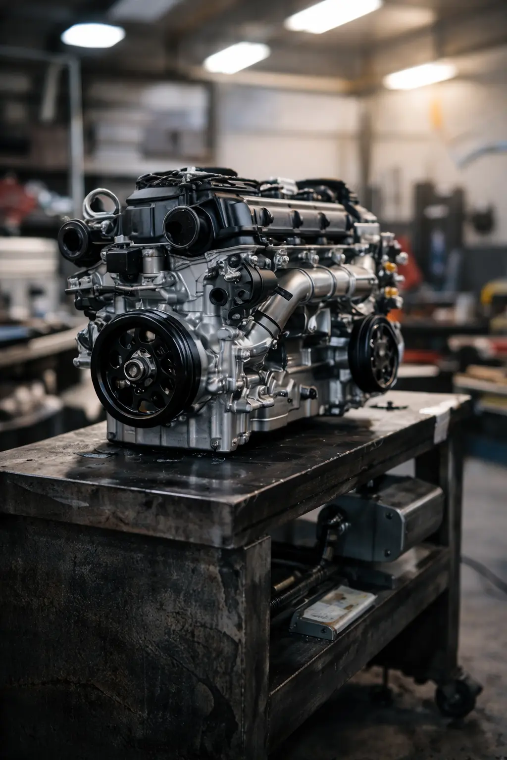 Runderneuerter Motor auf Werkbank – Austauschmotor Lösung von DP Autoteile Salzburg